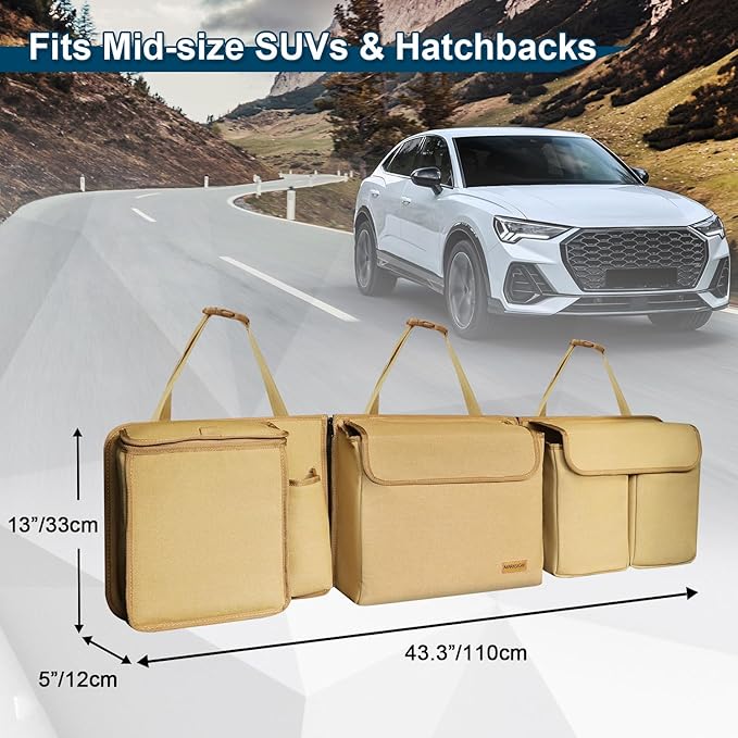 Deluxe Car Trunk and Backseat Organizer for Medium or Large Size SUVs & RVs, Detachable Storage Modules with Built-in Cooler, Patent Pending