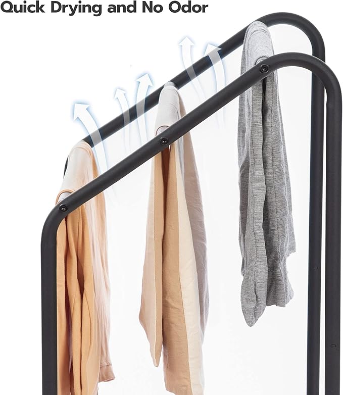 HOOBRO Freestanding Towel-Rack for Bathroom, 3 Tier Blanket Rack for Living Room, 31.5" L x 14.2" W x 33.9" H, Quilt Blanket Ladder Holder, Drying and Display Rack, Rustic Brown and Black BF80LB01