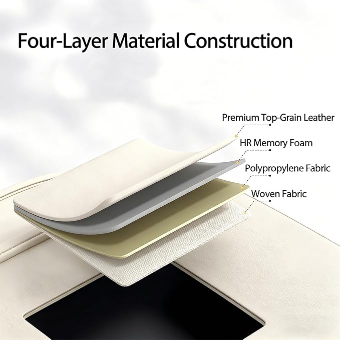 Universal Foldable Car Backseat Organizer with Table Tray, Car Seat Back Protector with Touch Screen Phone Holder, Premium Leather Kick Mats with Storage Pockets Tissue Holder (Beige)