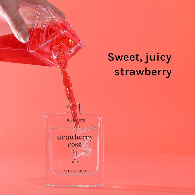 Just Juice Strawberry Rosé - Sparkling Strawberry Perfume for Women and Men - Raspberry, Rose, Vanilla Musk Summer Perfume - 3.4 oz