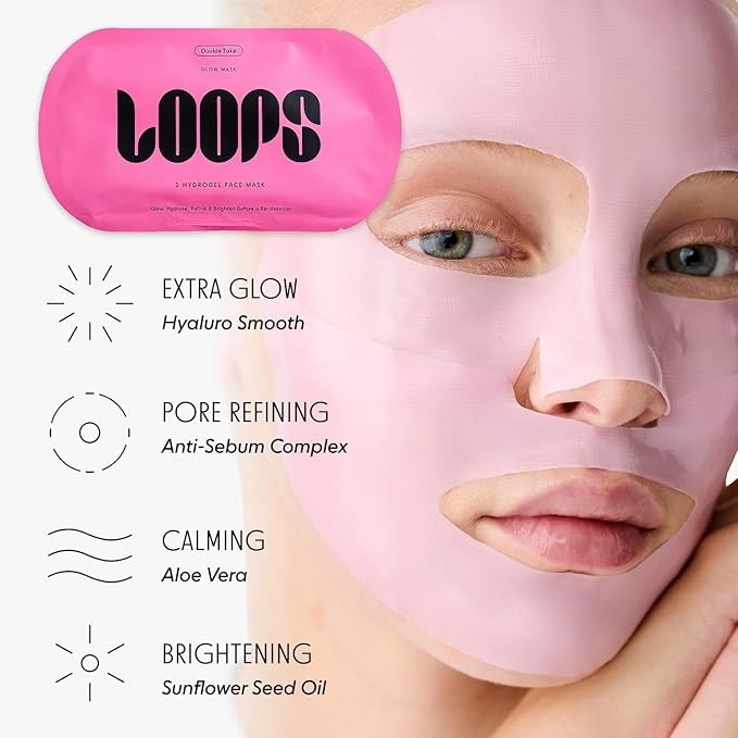 LOOPS Beauty Saint James Variety LOOP Set - Hydrogel Korean Face Mask for Every Skin- Four Collagen Face Masks and Eye Mask for Detoxifying, Repairing, & Rejuvenating