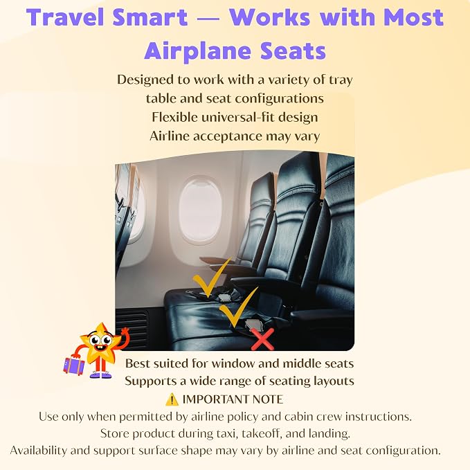 Toddler Airplane Footrest for Kids with Adjustable Straps for Travel