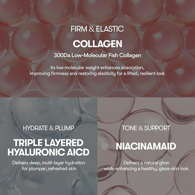 VT COSMETICS CICA Pink Daily Mask 30 Sheets, 300Da Low Molecular Collagen for Skin Elasticity, Hydrating & Firming, Pink Collagen Essence, Korean Face Mask
