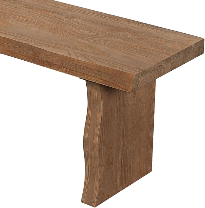 Merax 62.9" Solid Pine Dining Bench with Sculpted Legs – Rustic 3-Person Seating for Kitchen, Dining Room & Entryway – Heavy Duty 350lbs Capacity, Natural Wood Finish