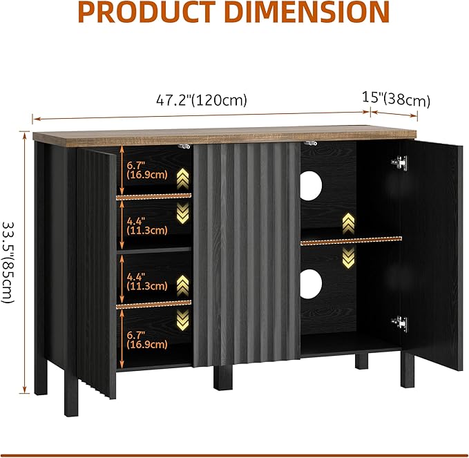 Vlsrka Shoe Cabinet with 3 Doors, Narrow Wooden Shoe Cabinet, Hidden Shoe Storage for Entryway, Foyer, Hallway (Black D)
