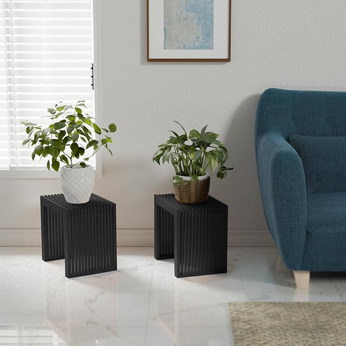 APRTAT Bamboo Dining Bench Indoor Small Benches Entryway Shoe Rack Benchs,Outdoor Modern Wood Benches 17 Inch Bamboo Bench for Living Room Hallway Bedroom Bathroom Black Small