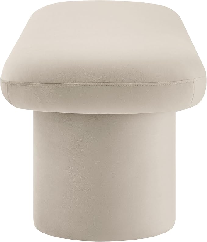 Modway Orla Performance Velvet Upholstered Bench in Almond
