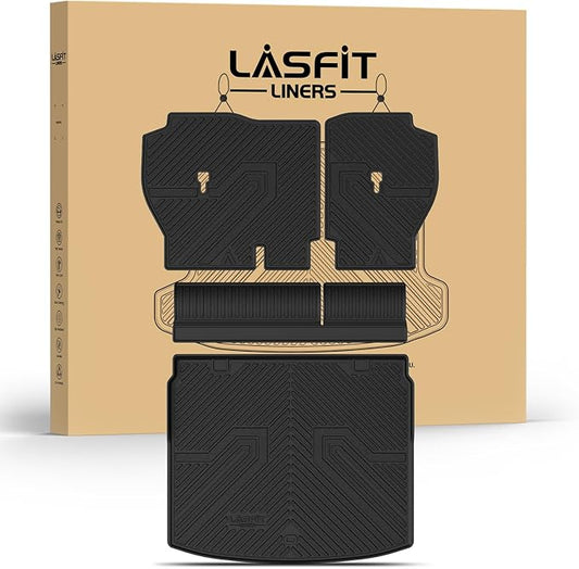 LASFIT Cargo Mat with Backrest Mat for Honda CR-V 2026 2025 2024 2023 (Gasoline & Hybrid & e:FCEV), All Weather Custom Fit TPE Trunk Mat Trunk Liner Cargo Liner with Seatback Mat (Upper Position)