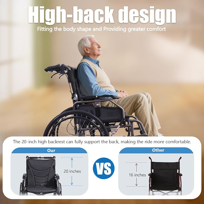 Aluminum Multifunctional Manual Wheelchair for Adults, 24" Quick-Release Wheels, Adjustable Footrests & Armrests, Dual Brakes, 275lbs Capacity, Folding Design (Nano Grey)