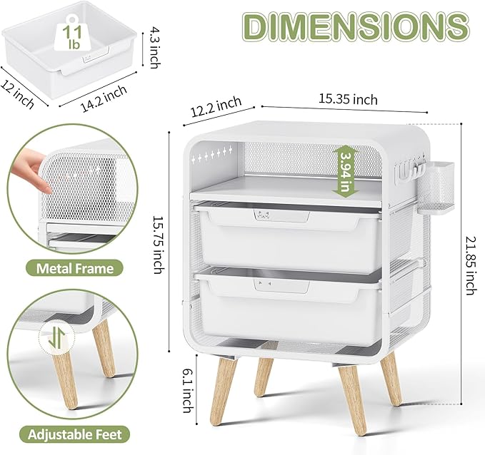 SYKIARIOL Kids Nightstand,White Night Stand,White Side Table,Bedside Table,Cute End Table with Storage Drawer for Girls boy