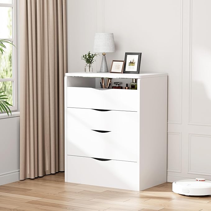 Mr IRONSTONE Compact Vanity Desk with Mirror and Lights, Hidden Makeup Vanity Cabinet with Storage Drawers & Shelves, Small Vanity Table for Bedroom, Flip Top Vanity for Small Spaces, White