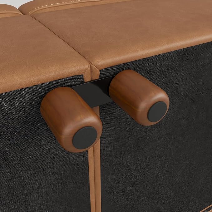 SITJOY Breakfast Nook Bench with Storage, Modular Corner Kitchen Banquette Seating, Dining Settee Couch, Upholstered Dining Bench with Back, Pet-Friendly Faux Leather in Brown, 9-Seat U Shaped Nook