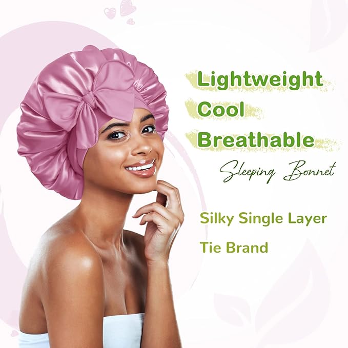 Bonnet Queen シルクボンネット サテンボンネット 結び紐付き 睡眠用ナイトキャップ 女性用