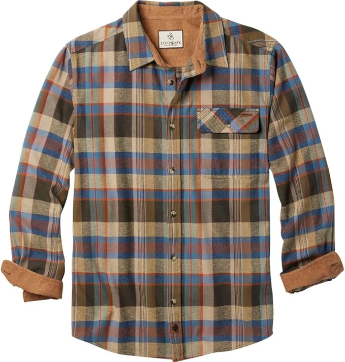 Legendary Whitetails Mens Long Sleeve Button Down 100% Cotton Flannel Shirt