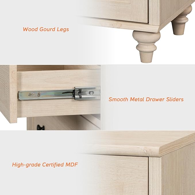 WAMAPT Buffet Cabinet with 6 Doors and 3 Drawers, Large Coffee Bar Table Wood Kitchen Storage Cabinets with Storage Cabinets, Modern Farmhouse Sideboard Credenza for Dining Room, Light Oak, 101 inch