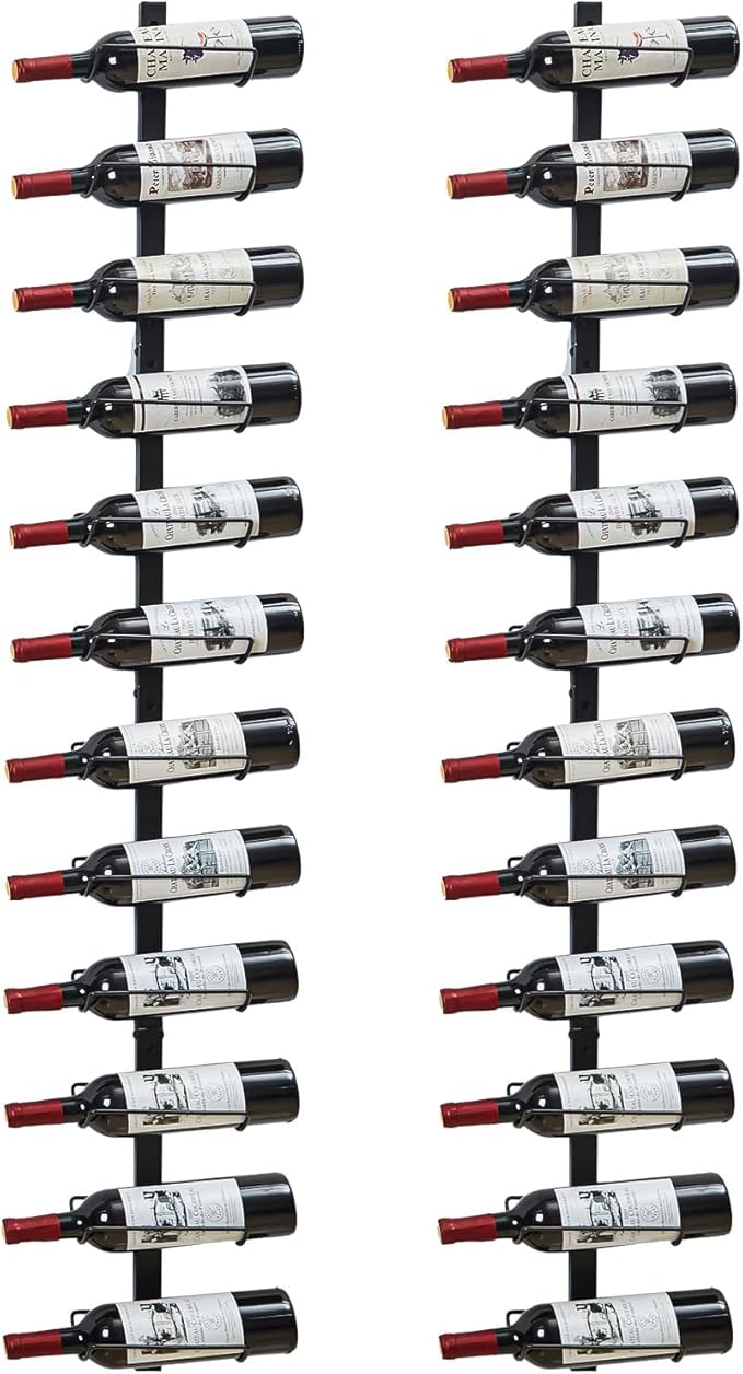 Sonyabecca Wall Wine Rack for 12 Wine Bottles,DIY Detachable Wine Storage Organizer, Wall Mount Wine Bottle Display Holder Used As One or Four, for Kitchen,Pantry,Wine Cellar,Housewarming Gift