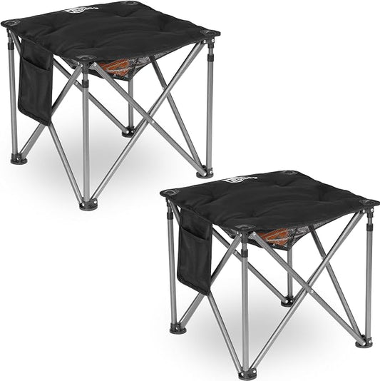 Bolosy 2 Pack Camping Stool Oversized Camping Foot Stool Ottoman Padded Camping Chair Foot Rest 450 lbs Heavy Duty Camp Stool Foldable Footrest
