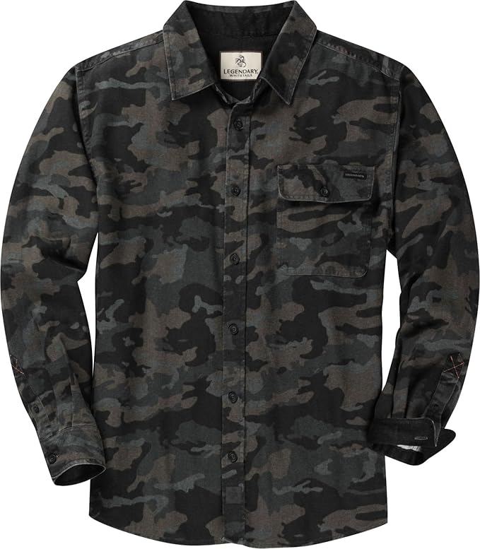 Legendary Whitetails Mens Long Sleeve Button Down 100% Cotton Flannel Shirt