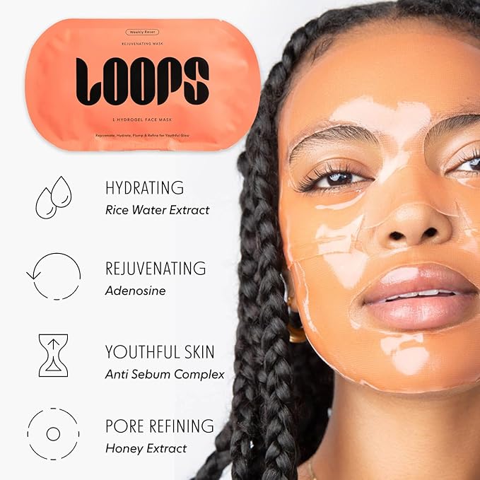 LOOPS Beauty Saint James Variety LOOP Set - Hydrogel Korean Face Mask for Every Skin- Four Collagen Face Masks and Eye Mask for Detoxifying, Repairing, & Rejuvenating