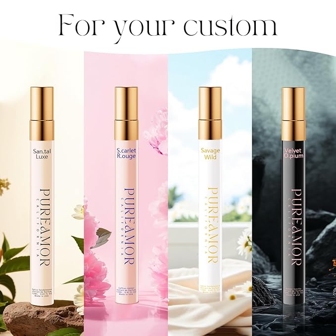 PUREAMOR 女性用フェロモン香水、サフランアンバーの香り、長時間持続するオードパルファム、女性用アドバンスドフレグランス香水、0.41fl. トラベル香水スプレー