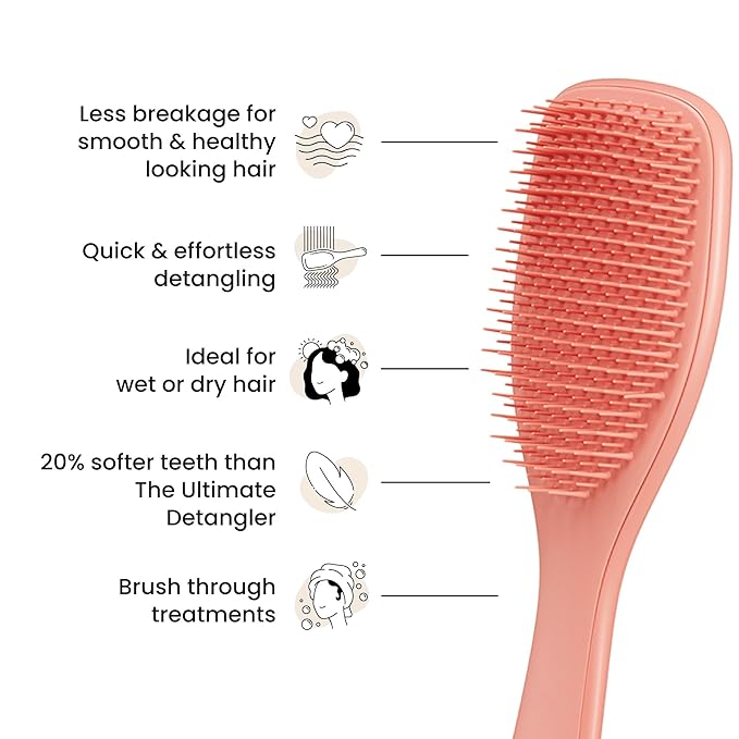 Tangle Teezer ファイン アルティメットディタングラーブラシ、細い髪用ドライ＆ウェットヘアブラシ、絡まりをほどき切れ毛を軽減、Amazon限定 スイートシナモン