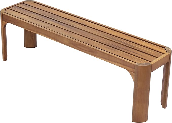Christopher Knight Home 6-Piece Outdoor Acacia Wood Patio Dining Set, 70" Rectangular Table with 4 Rope Armchairs 1 Bench, Teak Finish Vietnamese Acacia Wood Garden Dining Furniture Set for Patio Deck