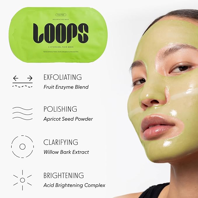 LOOPS Beauty Saint James Variety LOOP Set - Hydrogel Korean Face Mask for Every Skin- Four Collagen Face Masks and Eye Mask for Detoxifying, Repairing, & Rejuvenating