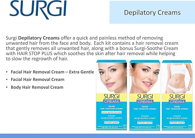 Surgiwax - Facial Hair Removal Cream 1 Oz X 2 Pack