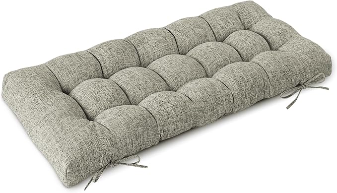 Bench Cushion for Indoor Furniture Rectangle Bench Seat Cushion for Bay Window Entryway Bench Thick Textured Chair Cushion with Non-Slip Backing 1 Pack 48 x 19 inch (1, Heather Gray)