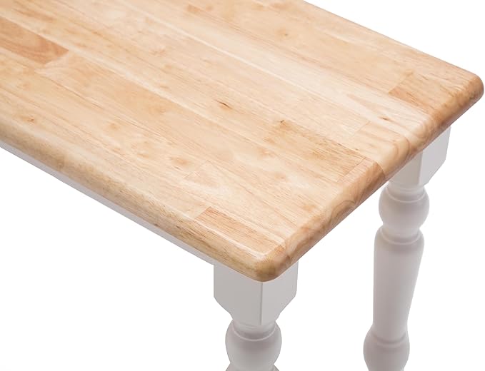 Boraam Windsor Farmhouse Backless Bench, Cream/Natural