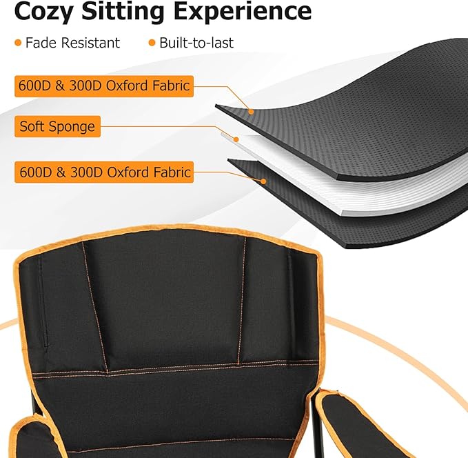 Goplus Reclining Camping Chair with Removable Footrest, 2-in-1 Folding Lounge Chair w/Adjustable Backrest Storage Bag & Cup Holder,Portable Recliner Cozy Lounge Chair for Picnic, Fishing (1)
