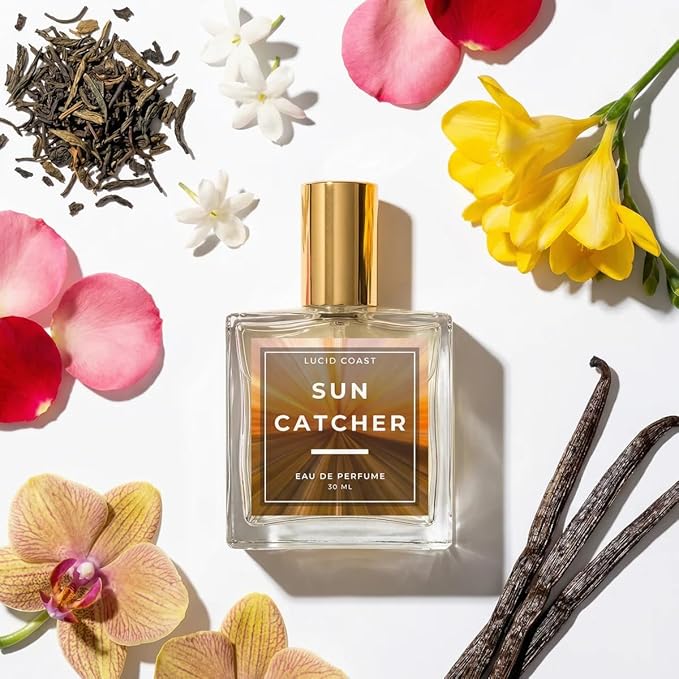 Lucid Coast Sun Catcher Perfume – Gourmand White Flowers – Inspired by Viktor&Rolf's Flowerbomb - Perfume Luxury - Pure Infused - Paraben-Free - Vegan - For Women - Fragrance