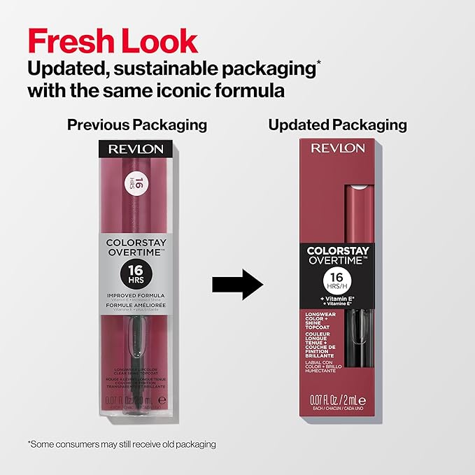 Revlon Liquid Lipstick with Clear Lip Gloss, ColorStay Overtime Lipcolor, Dual Ended with Vitamin E, 320 Faithful Fawn, 0.07 Fl Oz