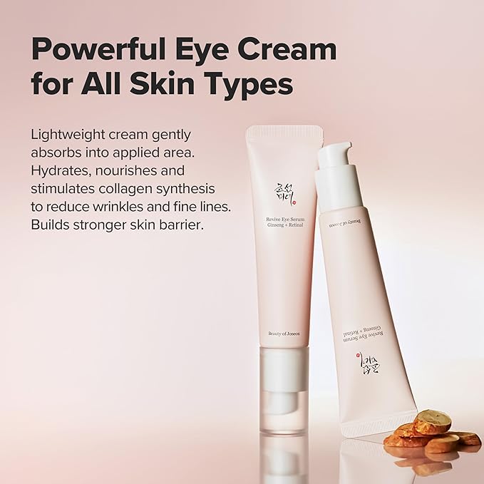Beauty of Joseon Revive Eye Serum with Retinal Niacinamide (30ml, 1.01 fl.oz.) x 2ea with Ginseng Essence Water (150ml, 5.07 fl.oz.), Korean Skincare