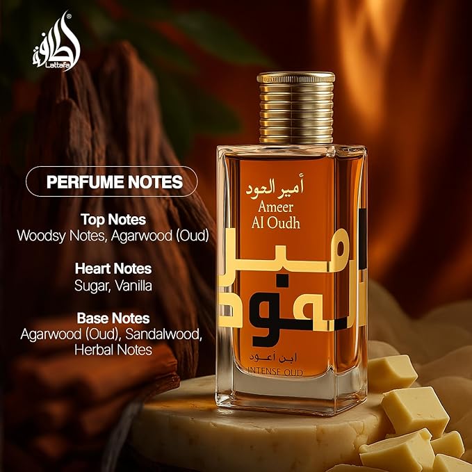 Lattafa Ameer Al Oud Intense Oud for Unisex Eau de Parfum Spray, 3.4 Ounce