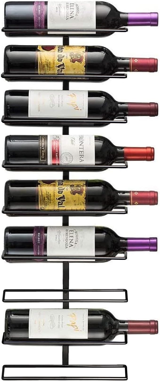 Sorbus Wall Mount Wine Rack 3-Pack – Holds 9 Bottles Each – Black Metal Wine Bottle Holders for Wall, Modern Wine Rack for Home Bar, Kitchen