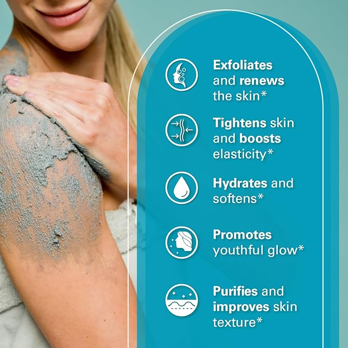 M3 コラーゲン＆幹細胞配合エクスフォリエイティングチャコールスクラブ – ボディトーニング、セルライト、脇のデトックス、顔、足、体の肌を滑らかにするソルトスクラブ