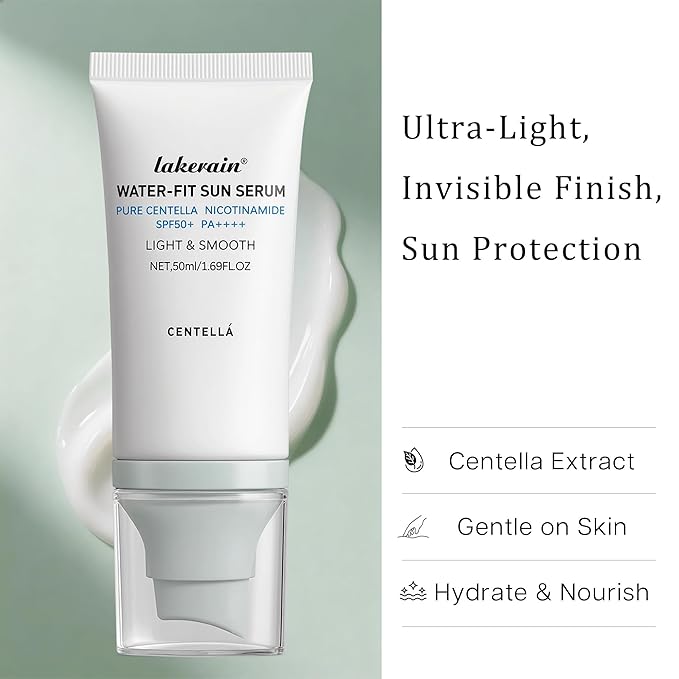 Centella Sunscreen SPF 50, Moisturizing Sunscreen Facial Serum, Daily UV Defense Non-Sticky Sun Protection Travel Essentials for All Skin (50ml)