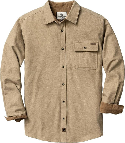 Legendary Whitetails Mens Long Sleeve Button Down 100% Cotton Flannel Shirt