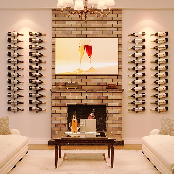 Sonyabecca 3 Pack 12 Bottle Wall Wine Rack, DIY Wine Rack Wall Mounted, Wall Mounted Wine Rack,Display Holder Used as One or Four, for Kitchen, Dining Room, Bar, Wine Cellar