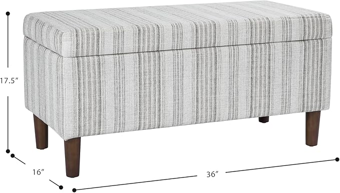HomePop Malmo Bench - Gray Striped Pattern