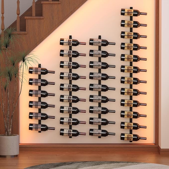 Sonyabecca 3 Pack 12 Bottle Wall Wine Rack, DIY Wine Rack Wall Mounted, Wall Mounted Wine Rack,Display Holder Used as One or Four, for Kitchen, Dining Room, Bar, Wine Cellar