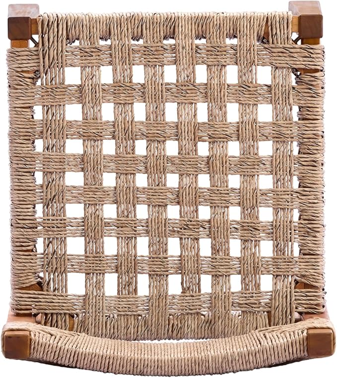 Christopher Knight Home Duro 6-Piece Outdoor Dining Set, Terrazzo Concrete Dining Table and Bench with 4 Acacia Wood Wicker Chairs, Patio Dining Table Set for Garden/Backyard, Light Brown+Teak+White