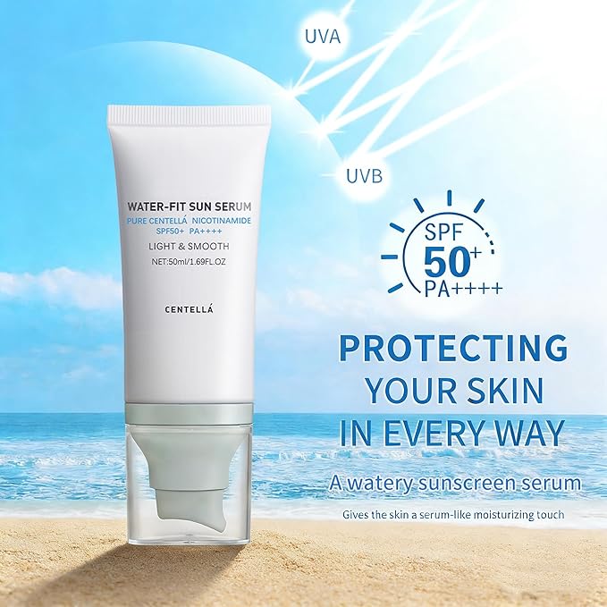Korean Centella Sunscreen SPF 50+ Broad Spectrum, No White Cast Mineral Formula, Lightweight Daily Face Sunscreen for Sensitive Skin 1.7 oz