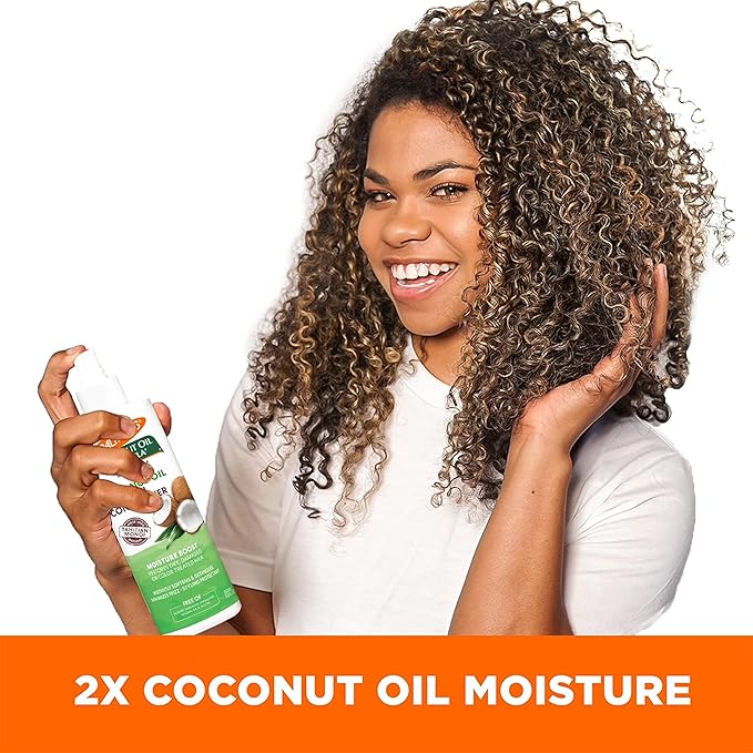 Palmer's Coconut Oil Formula Moisture Boost Leave-In Conditioner Spray, Instantly Detangle, Hydrate and Strengthen Textured and Curly Hair, 8.5 Ounce