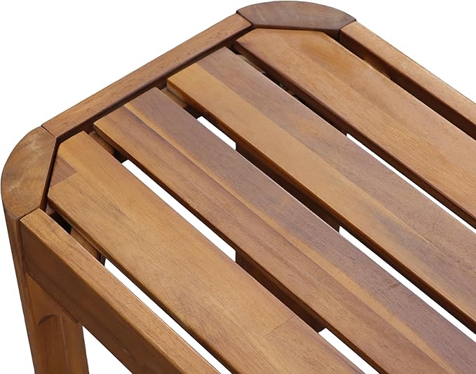 Christopher Knight Home Outdoor Dining Table Set with 2 Benches, 70" Acacia Wood Patio Table and Dual 57" Benches, Teak Finish Slatted Garden Furniture for Backyard Deck Seating 6-8 People