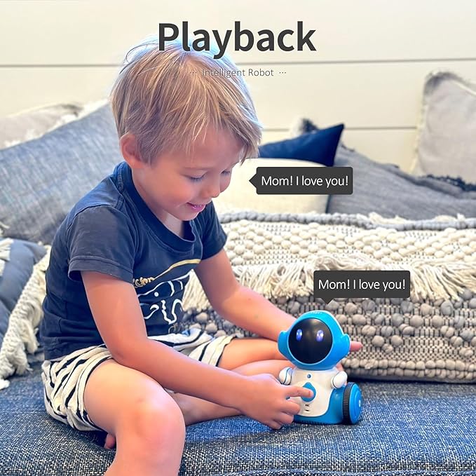 GILOBABY Interactive Robot for Kids Ages 3-8 – Rechargeable with Voice Control & Playback Mode – Educational Toy that Sings, Dances and Touch Control (Blue)