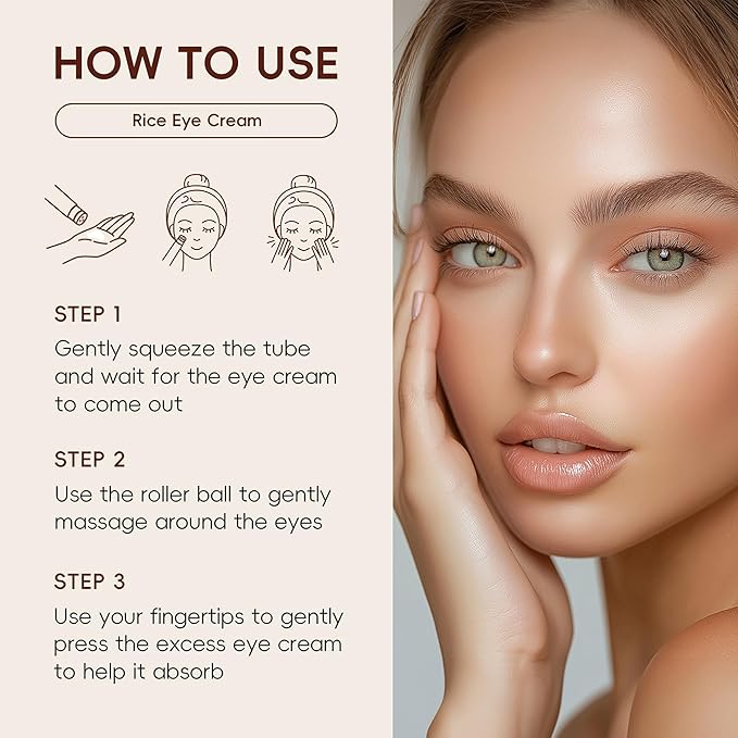 Rice Eye Cream, Multi-Effect Correxion Eye Cream with 94.4% Fermented Rice Extract, Deep Hydration Improve Dark Circles Eye Bags Under Eye Cream for Fine Wrinkles and Puffiness Treatment