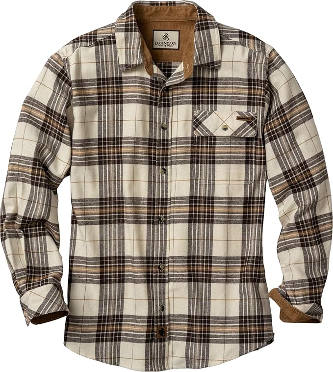 Legendary Whitetails Mens Long Sleeve Button Down 100% Cotton Flannel Shirt