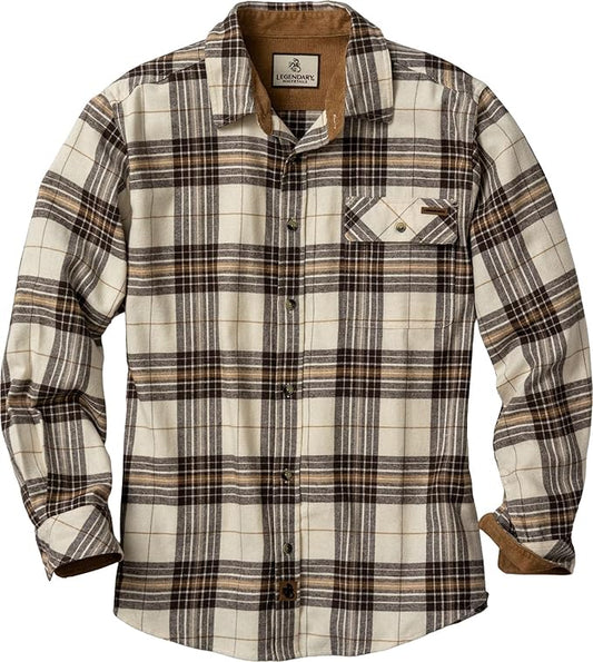 Legendary Whitetails Mens Long Sleeve Button Down 100% Cotton Flannel Shirt